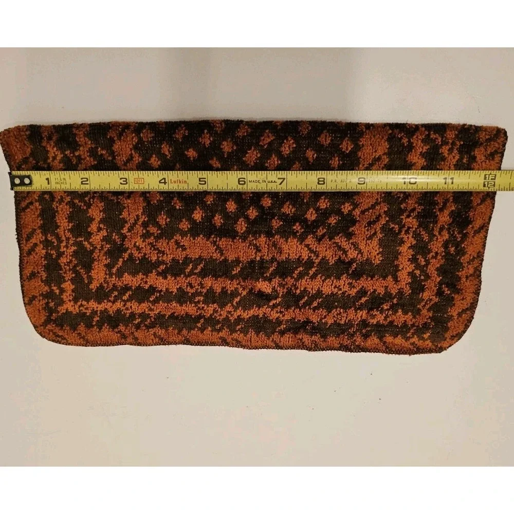 Vintage Lady Pepperell 70s Brown Orange Towel Set 2 Bath/2 Hand/2 Wash MCM Mod